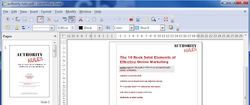 LibreOffice Draw PDF Editing