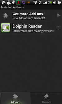 Dolphin Add-Ons Screen