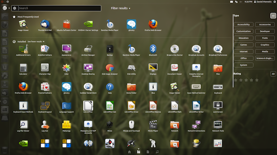 Ubuntu Dash full screen