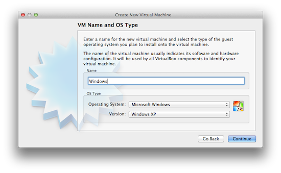 Virtualbox - Select OS