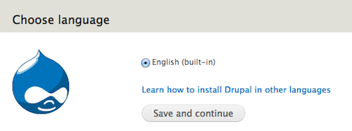 Drupal install select language