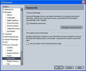 Netscape Navigator Password Manager