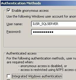 User Authentication in IIS