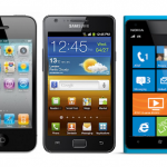 iPhone, Samsung Galaxy S2 and Nokia Lumia 900